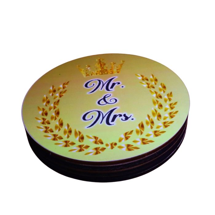 Cutie de verighete, Personalizata, Rotunda, Auriu, Lemn natur, CTV038 - imagine 2