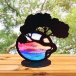 Suport Licheni, Copac, Bonsai, Lemn, Negru, 22x23cm, DCA015 - imagine 5