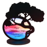 Suport Licheni, Copac, Bonsai, Lemn, Negru, 22x23cm, DCA015 - imagine 4
