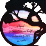 Suport Licheni, Copac, Bonsai, Lemn, Negru, 22x23cm, DCA015 - imagine 2