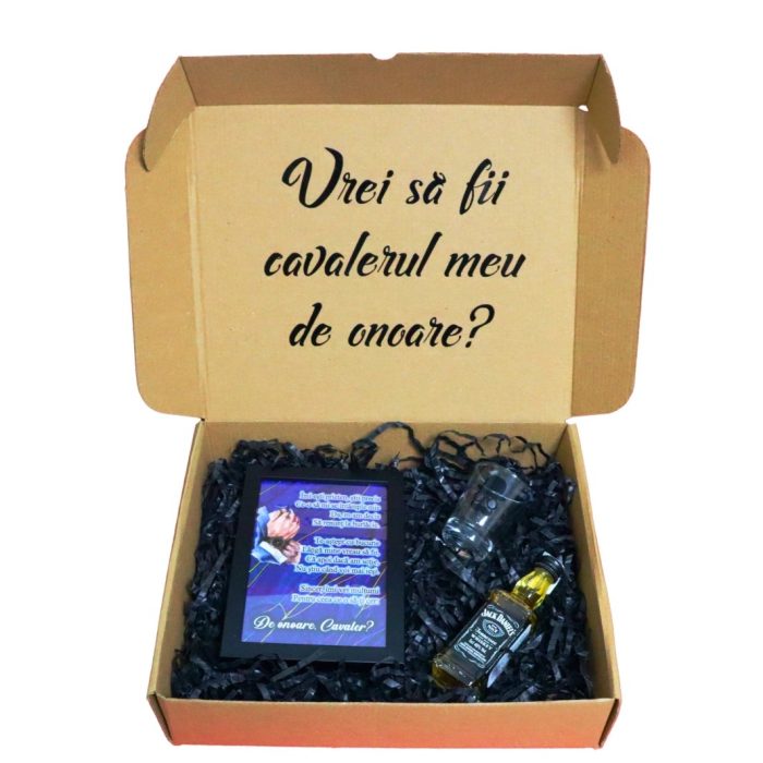 Set Cadou, Cerere Cavaler de onoare, Whiskey Jack Daniel`s, 28x23 cm, DCCCA001 - imagine 1