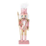Decoratiune de Craciun, Lemn, Soldat, Uniforma, Roz, 20cm, DCJ0038