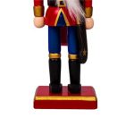 Decoratiune de Craciun, Lemn, Soldat, Caciula Neagra de Blana, Rosie Albastra, 20cm, DCJ041 - imagine 3