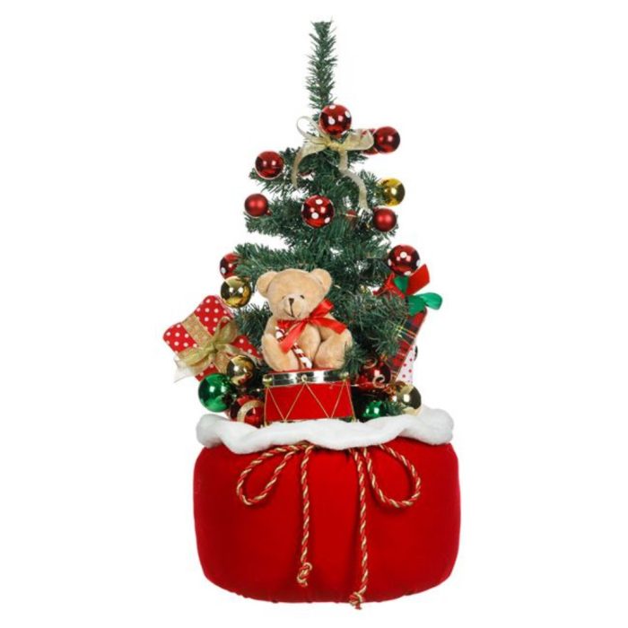 Decoratiune de Craciun, Sac, cu Brad, Cadouri & LED 60cm, DCJ060 - imagine 1