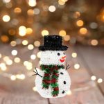 Decoratiune de Craciun, Om de Zapada, cu Palarie, Neagra,Tinsel, 27cm, DCJ061 - imagine 4