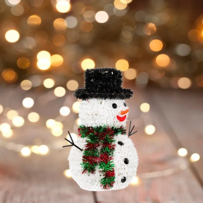 Decoratiune de Craciun, Om de Zapada, cu Palarie, Neagra,Tinsel, 27cm, DCJ061 - imagine 4