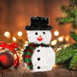 Decoratiune de Craciun, Om de Zapada, cu Palarie, Neagra,Tinsel, 27cm, DCJ061 - imagine 5