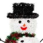 Decoratiune de Craciun, Om de Zapada, cu Palarie, Neagra,Tinsel, 27cm, DCJ061 - imagine 3
