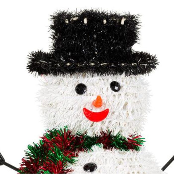 Decoratiune de Craciun, Om de Zapada, cu Palarie, Neagra,Tinsel, 27cm, DCJ061 - imagine 3