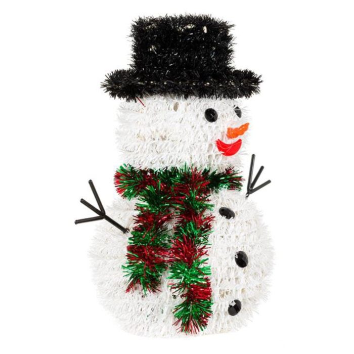 Decoratiune de Craciun, Om de Zapada, cu Palarie, Neagra,Tinsel, 27cm, DCJ061 - imagine 2