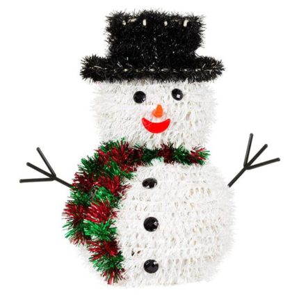 Decoratiune de Craciun, Om de Zapada, cu Palarie, Neagra,Tinsel, 27cm, DCJ061