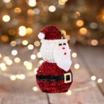 Decoratiune de Craciun, Mos Craciun, cu Tinsel Rosu 27cm, DCJ063 - imagine 4