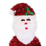 Decoratiune de Craciun, Mos Craciun, cu Tinsel Rosu 27cm, DCJ063 - imagine 3