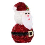 Decoratiune de Craciun, Mos Craciun, cu Tinsel Rosu 27cm, DCJ063 - imagine 2