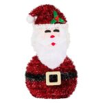 Decoratiune de Craciun, Mos Craciun, cu Tinsel Rosu 27cm, DCJ063