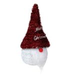 Decoratiune de Craciun, Figurina, Decorativa de Craciun, Gnome, cu Tinsel Rosu 30cm, DCJ064 - imagine 2