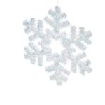 Decoratiune de Craciun, Decoratiune de Perete, Fulg, Alb, Holografic, Tinsel, 46cm, DCJ065 - imagine 3