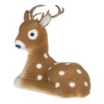 Decoratiune de Craciun, Figura Decorativa, din Spuma, Cerb, Maro - Alb, cu buline, 30X13, DCJ069 - imagine 3