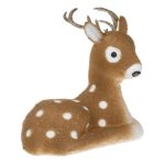 Decoratiune de Craciun, Figura Decorativa, din Spuma, Cerb, Maro - Alb, cu buline, 30X13, DCJ069