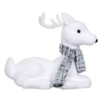 Decoratiune de Craciun, Figura Decorativa, din Spuma, Cerb, Fular, Gri, de Blana, 21cm, DCJ070 - imagine 5