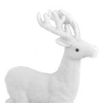 Decoratiune de Craciun, Figura Decorativa, din Spuma, Cerb, Alb, 45cm DCJ072 - imagine 4