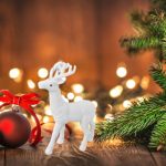 Decoratiune de Craciun, Figura Decorativa, din Spuma, Cerb, Alb, 45cm DCJ072 - imagine 5