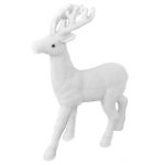 Decoratiune de Craciun, Figura Decorativa, din Spuma, Cerb, Alb, 45cm DCJ072