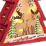 Decoratiune de Craciun, Brad, Lemn, cu LED 20cm, DCJ085 - imagine 2