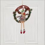 Decoratiune de Craciun, Coroana, Lemn, Cerb, Gri, 30cm, DCJ088 - imagine 4