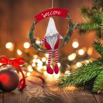 Decoratiune de Craciun, Coronita, Lemn, Gnome, 30cm, DCJ092 - imagine 5
