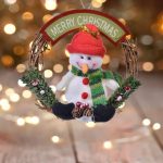 Decoratiune de Craciun, Coronita, Lemn, Om de Zapada, 15cm, DCJ094 - imagine 4