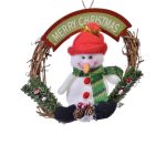 Decoratiune de Craciun, Coronita, Lemn, Om de Zapada, 15cm, DCJ094 - imagine 3