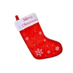 Decoratiune de Craciun, Cizmulita, Catifea, Rosie, 41cm, DCJ100 - imagine 3