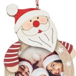 Decoratiune de Craciun, Ornament, Lemn, pentru Poza, Mos Craciun, HoHo, 14cm, DCJ118 - imagine 3