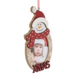 Decoratiune de Craciun, Ornament Brad, Lemn, Poza, Om de Zapada,14.5cm, DCJ119 - imagine 2