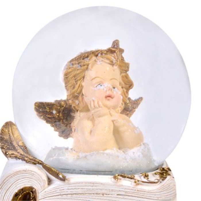 Decoratiune de Craciun, Glob Lichid, Ingeras, Carte,12.5cm, DCJ123 - imagine 2