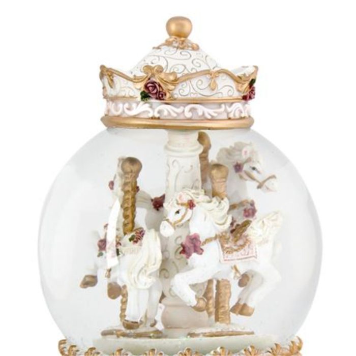 Decoratiune de Craciun, Glob Lichid, Muzical, Carusel, 17cm, DCJ127 - imagine 2