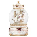 Decoratiune de Craciun, Glob Lichid, Muzical, Carusel, 17cm, DCJ127