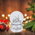 Decoratiune de Craciun, Glob Lichid, Muzical, Cerb, Brazi, 14cm, DCJ129 - imagine 2