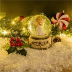 Decoratiune de Craciun, Glob Lichid, Muzical, Ingeras, 14cm, DCJ131 - imagine 2