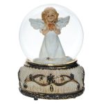 Decoratiune de Craciun, Glob Lichid, Muzical, Ingeras, 14cm, DCJ131