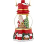 Decoratiune de Craciun, Glob Lichid, Felinar, cu Mos Craciun, Brad, Sac, Cadouri & Maner, 4cm, DCJ135 - imagine 3