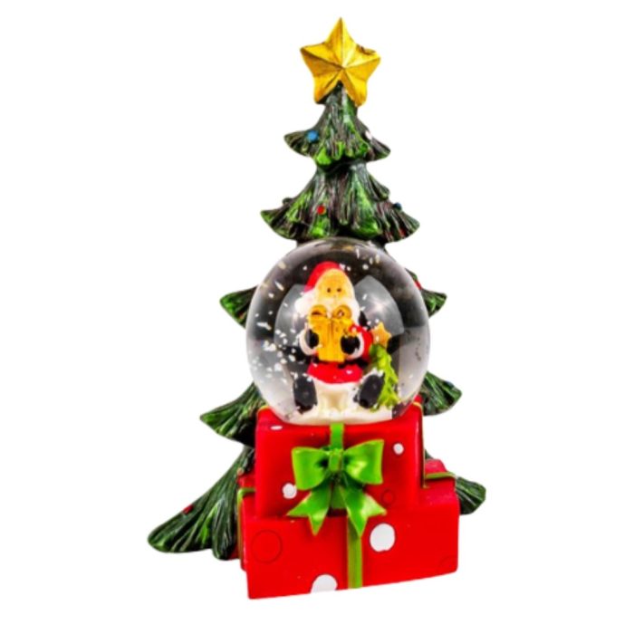 Decoratiune de Craciun, Glob Lichid, Mos Craciun, Brad,12cm, DCJ141 - imagine 4