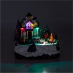 Decoratiune de Craciun, Copii la Patinaj, cu Lumina & Miscare, 17x10x17cm, DCJ148 - imagine 2