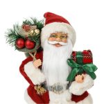 Decoratiune de Craciun, Mos Craciun, Realist, Rosu, Cadouri, 30 cm, DCJ152 - imagine 3