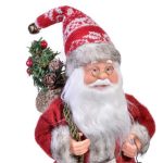 Decoratiune de Craciun, Figura, Mos Craciun, cu Felinar, 25cm, DCJ153 - imagine 3