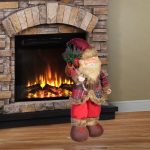 Decoratiune de Craciun, Figura, Mos Craciun, Sacou, cu Carouri, 35cm, DCJ155 - imagine 2