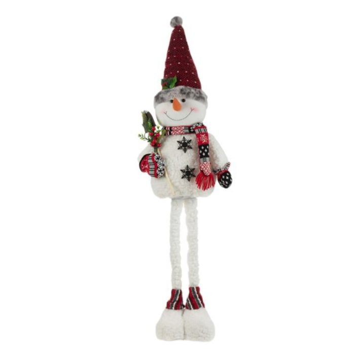 Decoratiune de Craciun, Figura, Om de Zapada, Alb, cu Picioare, Telescopice, Lopata, 92-122cm, DCJ156 - imagine 1