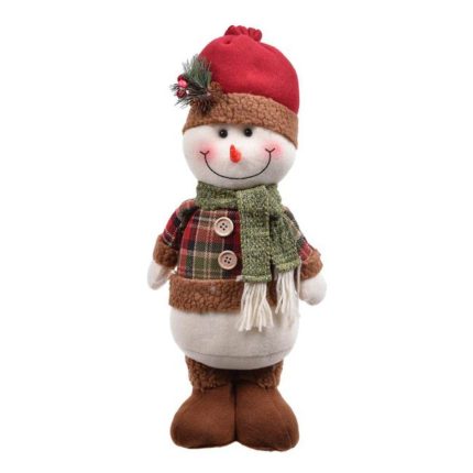 Decoratiune de Craciun, Figura, Om de Zapada, cu Caciula, Rosie, 40cm, DCJ165