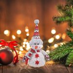 Decoratiune de Craciun, Figurina, Textila, Om de Zapada, 35 cm, DCJ168 - imagine 3